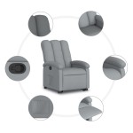 vidaXL Fotoliu rabatabil cu ridicare, gri deschis, material textil