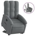 vidaXL Fotoliu rabatabil cu ridicare pe verticală, gri închis, textil vidaXL Fotoliu rabatabil cu ridicare pe verticală, gri închis, textil