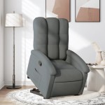 vidaXL Fotoliu rabatabil cu ridicare pe verticală, gri închis, textil vidaXL Fotoliu rabatabil cu ridicare pe verticală, gri închis, textil