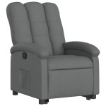 vidaXL Fotoliu rabatabil cu ridicare pe verticală, gri închis, textil vidaXL Fotoliu rabatabil cu ridicare pe verticală, gri închis, textil