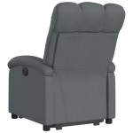 vidaXL Fotoliu rabatabil cu ridicare pe verticală, gri închis, textil vidaXL Fotoliu rabatabil cu ridicare pe verticală, gri închis, textil