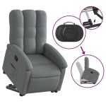 vidaXL Fotoliu rabatabil cu ridicare pe verticală, gri închis, textil vidaXL Fotoliu rabatabil cu ridicare pe verticală, gri închis, textil