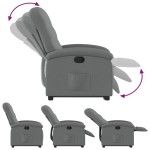 vidaXL Fotoliu rabatabil cu ridicare pe verticală, gri închis, textil vidaXL Fotoliu rabatabil cu ridicare pe verticală, gri închis, textil