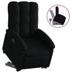 vidaXL Fotoliu rabatabil cu ridicare pe verticală, negru, textil