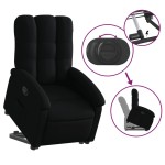 vidaXL Fotoliu rabatabil cu ridicare pe verticală, negru, textil