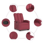 vidaXL Fotoliu rabatabil cu ridicare, roșu vin, material textil