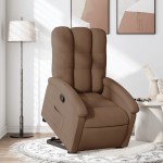 vidaXL Fotoliu rabatabil cu ridicare pe verticală, maro, textil