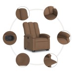 vidaXL Fotoliu rabatabil cu ridicare pe verticală, maro, textil