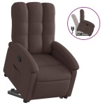 vidaXL Fotoliu rabatabil cu ridicare pe verticală, maro închis, textil