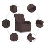 vidaXL Fotoliu rabatabil cu ridicare pe verticală, maro închis, textil