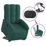 vidaXL Fotoliu rabatabil ridicare pe verticală, verde închis, textil vidaXL Fotoliu rabatabil ridicare pe verticală, verde închis, textil