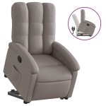 vidaXL Fotoliu rabatabil cu ridicare pe verticală, gri taupe, textil vidaXL Fotoliu rabatabil cu ridicare pe verticală, gri taupe, textil