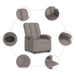 vidaXL Fotoliu rabatabil cu ridicare pe verticală, gri taupe, textil vidaXL Fotoliu rabatabil cu ridicare pe verticală, gri taupe, textil