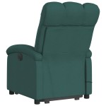 vidaXL Fotoliu rabatabil de masaj, cu ridicare, verde închis, textil
