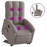 vidaXL Fotoliu rabatabil de masaj cu ridicare, gri taupe, textil