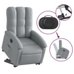 vidaXL Fotoliu electric rabatabil cu ridicare, gri deschis, textil