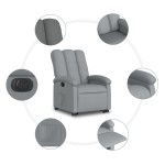 vidaXL Fotoliu electric rabatabil cu ridicare, gri deschis, textil