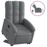 vidaXL Fotoliu electric rabatabil cu ridicare, gri închis, textil