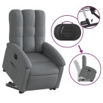 vidaXL Fotoliu electric rabatabil cu ridicare, gri închis, textil