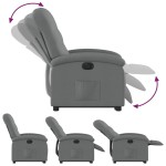 vidaXL Fotoliu electric rabatabil cu ridicare, gri închis, textil