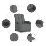 vidaXL Fotoliu electric rabatabil cu ridicare, gri închis, textil
