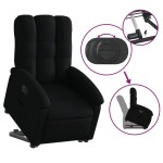 vidaXL Fotoliu electric rabatabil cu ridicare, negru, textil