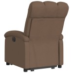 vidaXL Fotoliu electric rabatabil cu ridicare, maro, textil