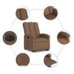 vidaXL Fotoliu electric rabatabil cu ridicare, maro, textil