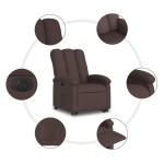 vidaXL Fotoliu electric rabatabil cu ridicare, maro închis, textil