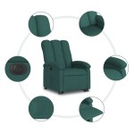 vidaXL Fotoliu electric rabatabil cu ridicare, verde închis, textil