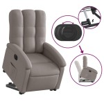 vidaXL Fotoliu electric rabatabil cu ridicare, gri taupe, textil