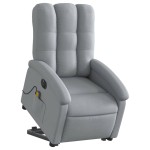 vidaXL Fotoliu electric masaj rabatabil cu ridicare, gri închis textil