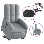 vidaXL Fotoliu electric masaj rabatabil cu ridicare, gri închis textil