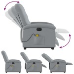 vidaXL Fotoliu electric masaj rabatabil cu ridicare, gri închis textil