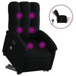 vidaXL Fotoliu electric de masaj rabatabil cu ridicare, negru, textil