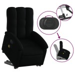 vidaXL Fotoliu electric de masaj rabatabil cu ridicare, negru, textil