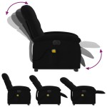 vidaXL Fotoliu electric de masaj rabatabil cu ridicare, negru, textil