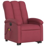 vidaXL Fotoliu de masaj electric rabatabil cu ridicare roșu vin textil vidaXL Fotoliu de masaj electric rabatabil cu ridicare roșu vin textil