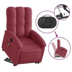 vidaXL Fotoliu de masaj electric rabatabil cu ridicare roșu vin textil vidaXL Fotoliu de masaj electric rabatabil cu ridicare roșu vin textil