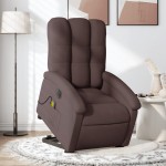 vidaXL Fotoliu electric masaj rabatabil cu ridicare maro închis textil vidaXL Fotoliu electric masaj rabatabil cu ridicare maro închis textil