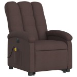 vidaXL Fotoliu electric masaj rabatabil cu ridicare maro închis textil vidaXL Fotoliu electric masaj rabatabil cu ridicare maro închis textil