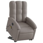 vidaXL Fotoliu electric masaj rabatabil cu ridicare, gri taupe, textil