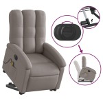 vidaXL Fotoliu electric masaj rabatabil cu ridicare, gri taupe, textil