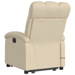 vidaXL Fotoliu electric de masaj rabatabil cu ridicare, crem, textil vidaXL Fotoliu electric de masaj rabatabil cu ridicare, crem, textil