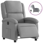 vidaXL Fotoliu rabatabil electric, gri deschis, textil
