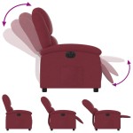 vidaXL Fotoliu rabatabil electric, roșu vin, material textil
