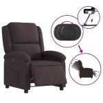 vidaXL Fotoliu rabatabil electric, maro închis, material textil