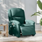 vidaXL Fotoliu rabatabil electric, verde închis, material textil vidaXL Fotoliu rabatabil electric, verde închis, material textil