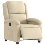 vidaXL Fotoliu rabatabil electric, crem, material textil
