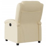 vidaXL Fotoliu rabatabil electric, crem, material textil